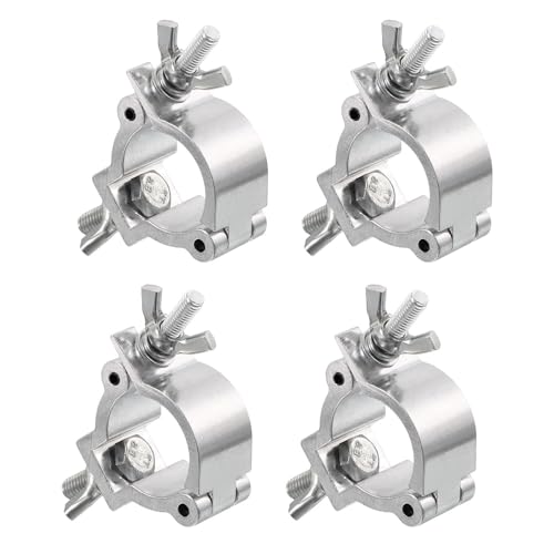 uxcell Light Truss Clamps, Aluminum Alloy Stage Lighting Pipe O Clamp for 0.94-1.02inch OD Tube Max Load 15lb Single Buckle, 4Pcs - size: 0.94-1.02inch