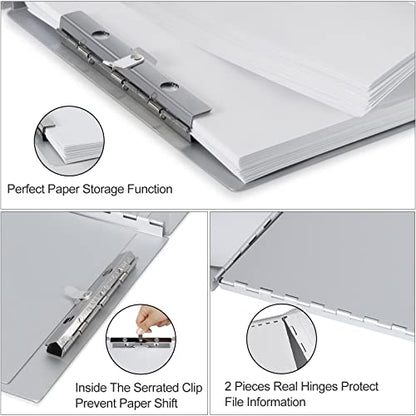 Sunnyclip Aluminum Clipboard with Storage (Letter Size), Metal Recycle Form Holder Portfolio Binder with Clip Inside Posse Box, for Office Business Medical Professionals Stationer - size: Letter Size 13 x 9 x 1 in