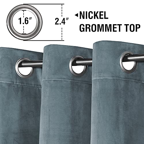 H.VERSAILTEX Room Darkening Velvet Curtains for Bedroom, 63" L, Stone Blue - color: Stone Blue, size: 52"W x 63"L (Pack of 2)