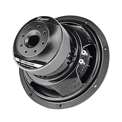 Timpano 12 Inch Subwoofer D4 1200 Watts Max Power Dual 4 Ohm, Subwoofer Car Audio 12 Inch 14 mm Xmax, TPT-T1000-12 D4, 2.4 in Voice Coil, Deep Low Tones Sub Woofer for Car Audio Systems (Single)