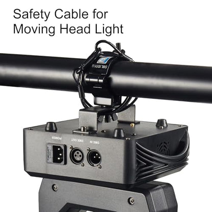 Safety Cables Black, 0.16in Dia. x 32in Long Lighting Safety Cable | 10 Pack, 110lb Load Duty, Diameter: 0.16 in (4 mm), Premium Stainless Steel DJ Stage Lights Safety Cables - size: 32" length 0.16" Dia.