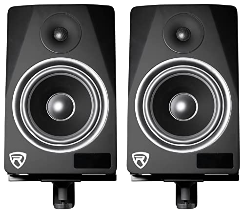 Rockville RHSB8 Universal Wall Mount Speaker Brackets (Pair), Adjustable 5.5-12 Inch Width, 180-Degree Swivel, 10-Degree Tilt, Heavy-Duty Steel, for Home Theater and Studio Speakers