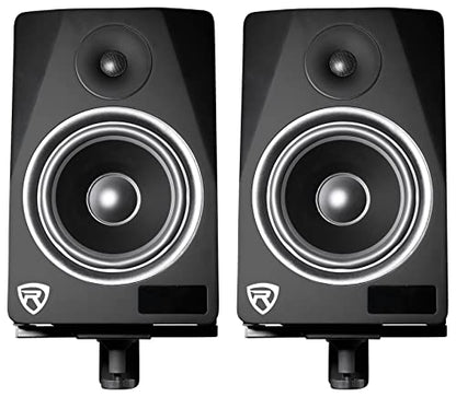 Rockville RHSB8 Universal Wall Mount Speaker Brackets (Pair), Adjustable 5.5-12 Inch Width, 180-Degree Swivel, 10-Degree Tilt, Heavy-Duty Steel, for Home Theater and Studio Speakers