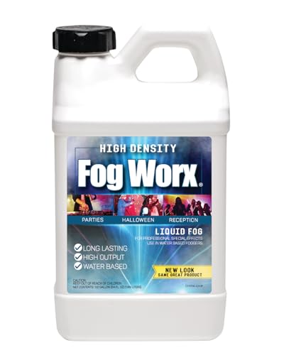 FogWorx Extreme High Density Fog Juice - Long Lasting, High Output, Water Based Fog Machine Fluid - Half Gallon, 64oz - size: HD Half Gallon