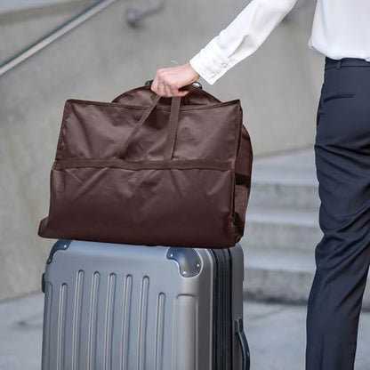 Lazebox 43" Travel Garment Bag with Accessories Zipper Pocket, Heavy Duty Suit Bag for Suits, Tuxedos, Dresses, Coats, Brown, 1 pack - size: 43inch-1 pack-Brown