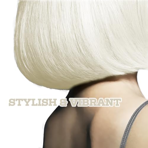 LIULIUBTY Short Bob Hair Wigs Straight with Flat Bangs Synthetic Colorful Cosplay Daily Party Neon Wig for Women + Free Wig Cap 12" Natural As Real (Light Blond) - color: Curly Wavy , Blue