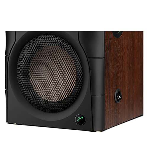 HiVi-Swans D200 Bluetooth Powered Bookshelf Speakers - Studio Monitor Speakers - Computer Speakers for TV/Turntable/PC/Monitor - 5 Inch Near Field 260w RMS - Wood Grain - style: D200