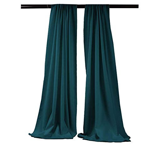 New Creations Fabric & Foam Inc, 5 Feet Wide by 9 Feet High Polyester Backdrop Drape Curtain Panel (2 Panels 5 Ft Wide x 9 Ft High) (Dark Teal) - color: Dark Teal