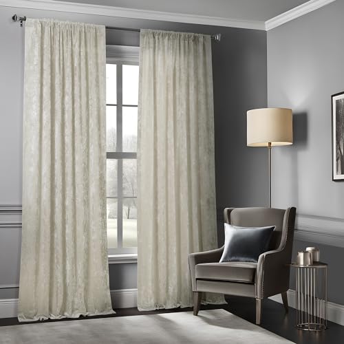 HPD Half Price Drapes Lush Crush Velvet Curtains - Room Darkening Curtain 84 Inches Long for Bedroom & Living Room, Luxury Look, Rod Pocket Design, (1 Panel), 50W x 84L, Champagne - color: Champagne, size: 50"W x 84"L (Pack of 1)