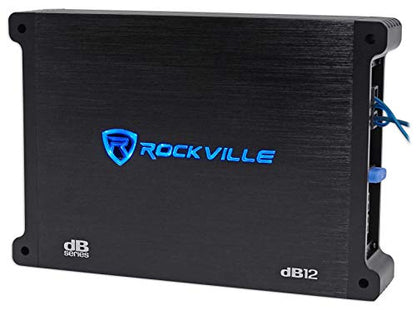 Rockville DK512 Package Dual 12" K5 Car Subwoofer Enclosure with dB12 Amp | 2800W Peak, 700W RMS, 2 Ohm Impedance, 50 Oz Magnet, Cast Iron Basket, 8 Volt Preamp Circuitry, Polypropylene Dustcap