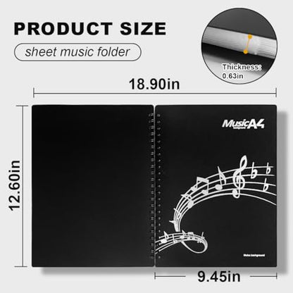 Music Folder, Bulk 10 Pack Sheet Music Holder(10 Pack) | Bulk 10 Pack Sheet Music Holder Allow Annotations,40 Pages Spiral Sheet Music Binder Organizer, Sheet Music Storage - size: 10 Pack