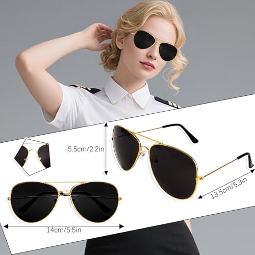 5 Pcs Flight Attendant Costume Accessories Women Airline Stewardess Outfits Flight Attendant Hat Pin Sunglasses Scarf Gloves - color: Red