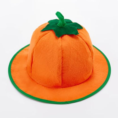 Adults Halloween Pumpkin Hat Jack O Lantern Hat Funny Pumpkin Deco Cap Halloween Party Costume for Women Men - color: Yellow