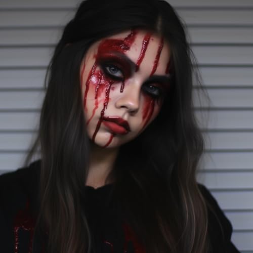 UCANBE Halloween Dripping Fake Blood Realistic Blood Drops Body Paint Washable Fake Blood Makeup Kit For Zombie Vampire Clown Monster Clothes Costume Cosplay SFX Special Effects Makeup 30ML(Fresh) - color: Fresh