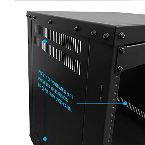 AxcessAbles 16U AV Case with Wheels | Metal Studio Cabinet | 19-Inch Universal Equipment Rack | Open-Frame Option | Home Server - color: RK16U