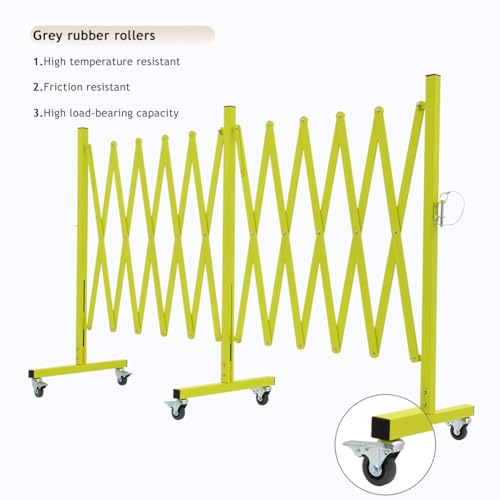 TRUNK Expandable Metal Barricade, 16 FT, Matte Yellow, Folding Security Gate Safety Barrier with Casters, Flexible Mobile Barrier Gate, Adjustable Traffic Fence for School,Shopping mall - size: 16 FT Matte Yellow-41 in(L-H)