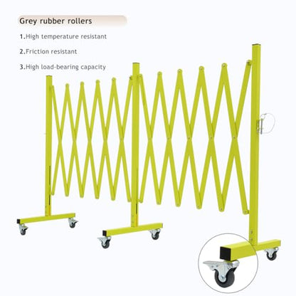TRUNK Expandable Metal Barricade, 16 FT, Matte Yellow, Folding Security Gate Safety Barrier with Casters, Flexible Mobile Barrier Gate, Adjustable Traffic Fence for School,Shopping mall - size: 16 FT Matte Yellow-41 in(L-H)