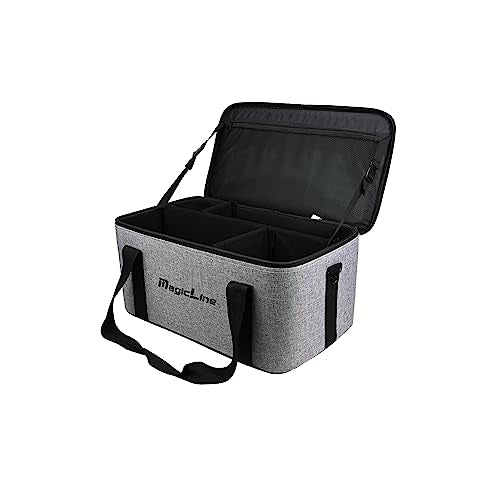 MagicLine Semi-Rigid Photo Studio Camera Equipment Bag 21.7"x12.6"x10.6" | Carrying case with shoulder strap, handle, movable foam padded dividers for studio strobe flash, monolight and accessories