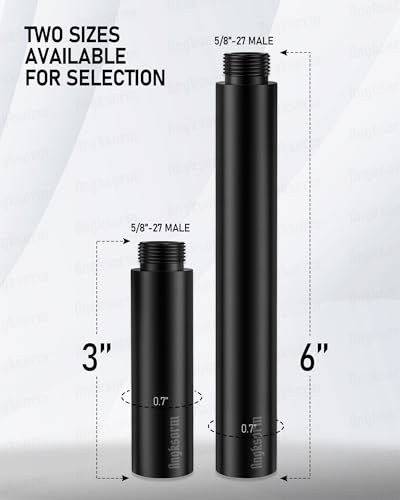 6 Inch Mic Stand Extension Tube KE26XL, 5/8-27 Male to Female, 1 Pack - size: 6-INCHS