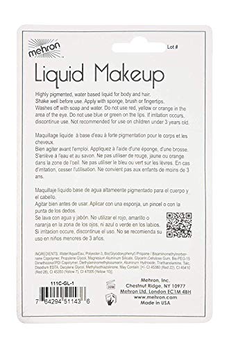 Mehron Makeup Liquid Makeup - GLOW IN THE DARK, Face & Body Paint | 1 Fl oz Water-Based Face Paint & Body Paint Perfect for Halloween & Cosplay. Air Brush Compatible. Vegan & Made in the USA. - color: Glow in the Dark
