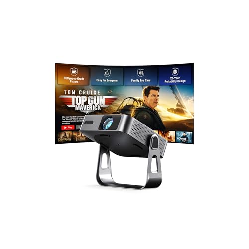 【Officially-Licensed APP & Native 1080P】 Thinnest 1.81" Smart Mini Projector with WiFi and Bluetooth, Auto Focus & Keystone Portable Outdoor Projector, VOPLLS 4K Home Movie Projector(Upgraded) - color: Upgraded black