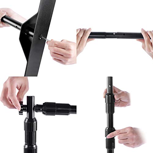 AkTop 8x8 ft Heavy Duty Backdrop Banner Stand Kit | Adjustable Photography Step and Repeat Stand for Parties, Portable Trade Show Photo Booth Background with Carrying Bag - size: 8‘×8’