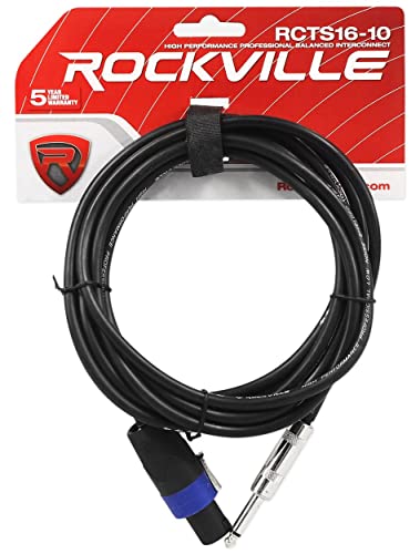 Rockville SPGN124 12" Passive DJ PA Speaker Pair Bundle with Tripod Stands | 1200W Peak / 300W RMS Each, 4-Ohm, 40Hz-20KHz, RVSS2 Speaker Stands, 2 20-Foot 1/4" to Speakon Cables, 3-Items