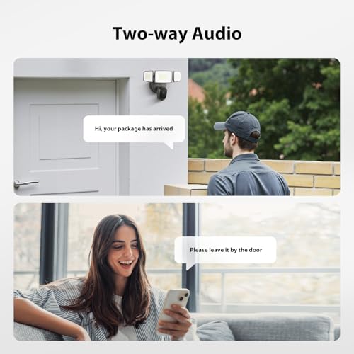 Onforu Hardwired Floodlight Camera Outdoor, 5500LM 2K HD Security Camera with Lights, Color Night Vision, Custom Motion Zones, 2-Way Audio, Built-in Siren, 2.4GHz WiFi, Compatible with Alexa, Brown - color: Brown