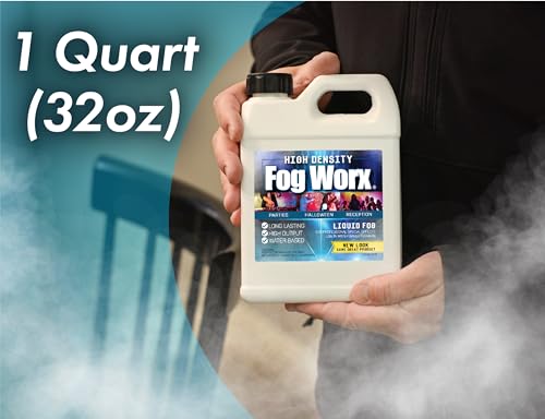 FogWorx Extreme High Density Fog Juice - Quart – 32 Fluid Ounces of Long Lasting, High Output, Odorless Water Based Machine Fluid for 400 to 1500 Watt Machines - size: HD Quart