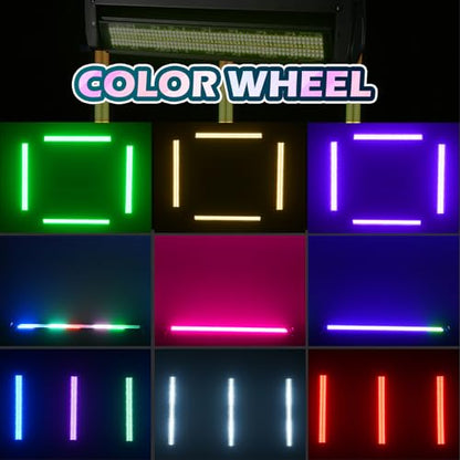 360° Moving Head DJ Lights 250W Beam Curtain & Strobe Stage Lights Bar 12x10W RGBW 4in1 DMX512/Sound/RDM Professional DJ Stage Props for Party Live Show Wedding - 1 Pcs
