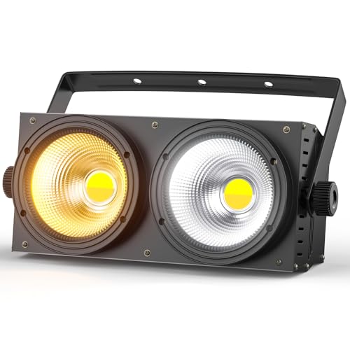 200W Blinder Stage Lights, 2-in-1 Warm & Cool White COB Spotlights, LED Par Lights with Auto/Sound/DMX/Master-Slave Audience Light for Events Wedding Theater Church Concert Party 1 Pack - size: 1Pack