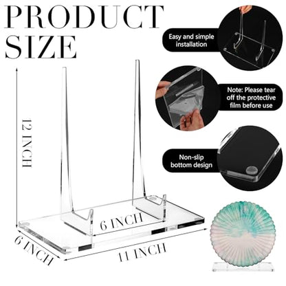 Jetec Acrylic Book Stand Clear Easel Stand for Display, 11 x 6 x 12 Inch - size: 11 x 6 x 12 Inch