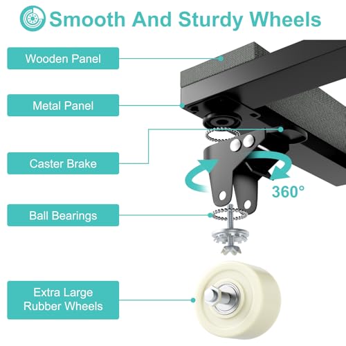 Heavy Duty Furniture Moving Dolly - Adjustable Furniture Movers with 4 Swivel Casters Wheels, Small Wood & Metal Floor Flat Dollies Cart, One Pack - size: 21"-1 PC