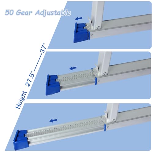 Adjustable Work Platform (47"x20") Ultra-Wide Portable Folding Aluminum Work Platform 330 Lbs Capacity 50 Gear Adjustable Height 27.5 to 37 inches | Portable Folding, 330 Lbs Capacity, 50 Gear Adjustable Height 27.5 to 37 inches - size: Adjustable 20"(W)