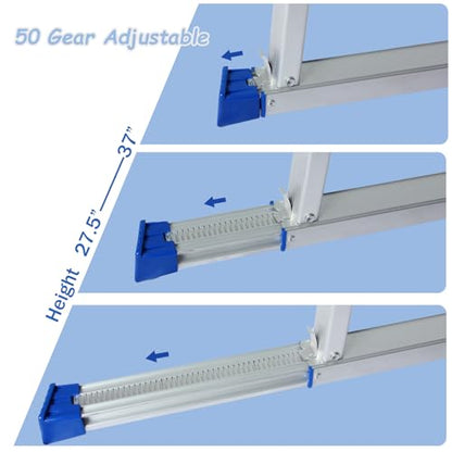 Adjustable Work Platform (47"x20") Ultra-Wide Portable Folding Aluminum Work Platform 330 Lbs Capacity 50 Gear Adjustable Height 27.5 to 37 inches | Portable Folding, 330 Lbs Capacity, 50 Gear Adjustable Height 27.5 to 37 inches - size: Adjustable 20"(W)