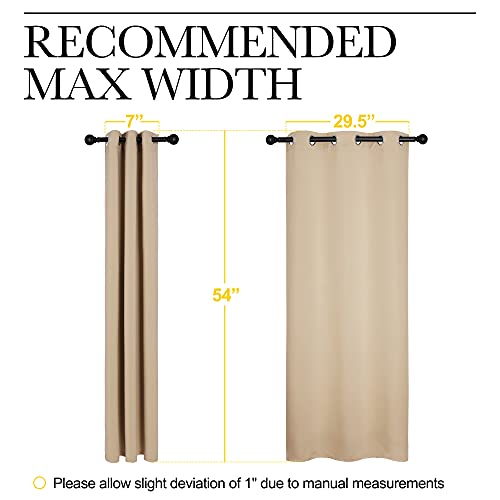 NICETOWN Room Darkening Draperies Window Curtain Panels, Thermal Insulated Grommet Room Darkening Curtains for Bedroom (Biscotti Beige, 2 Panels, W34 x L54 -inch) - color: Biscotti Beige, size: 34"W x 54"L (Pack of 2)