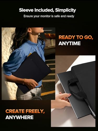 UPERFECT 24" 144Hz Portable Monitor, QLED 145% sRGB 450Nits Gaming Monitor | 0.1MS FreeSync, FHD, Stand & VESA, HDMI & USB-C, Large Second Screen for Laptop/ Computer/ Game Consoles/ Phone/ PC - size: 24"