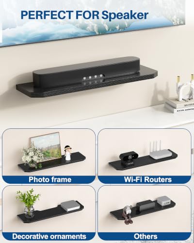 BYMECOST Soundbar Mount, Wooden-Style Heavy Duty Wall Bracket Mount | Universal Sound Bar Mount Bracket Fits Most of Sound Bars, Floating Wall Shelf Holds up to 88LBS for Samsung Sony JBL Vizio - color: Style 1