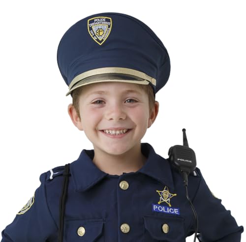 Dress Up America Police Hat for kids - Blue Cop Cap for Children - Costume Accessory - style: Police Hat - Kids, One Size Fits All