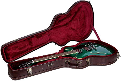 Crossrock Wooden Case for 335 Style 6-String Semi-Hollow Electric Guitars, Vintage Brown (CRW600SABR) - color: Vintage Brown, style: 335 Electric