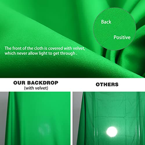 10X20ft Large Green Screen Backdrop for Photography, LCUIRC Two Rod Pocket Chromakey Collapsible Green Polyester Curtain with 4 Clamps for Photography, Zoom Meeting and Game Live Steaming - color: 10x20ft Green