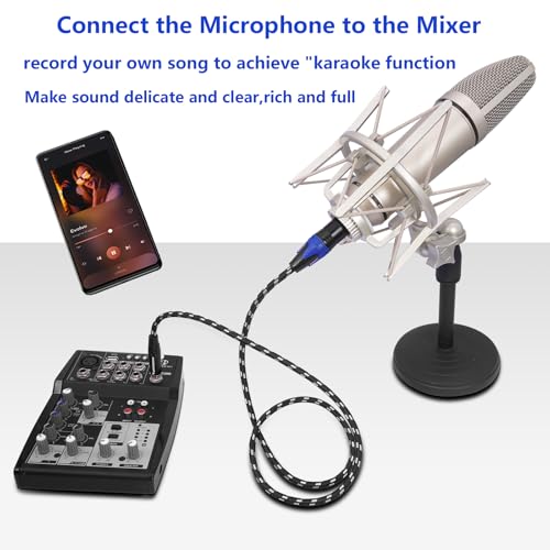 1/4" to XLR Cable,Heavy Duty Nylon Braided,Gold Plated Plug,Balanced 1/4" TRS to XLR Female Patch Cable, Quarter Inch 6.35mm to 3pin XLR Female Microphone Cable, for Speaker,Mixer-6.6ft/2Pack