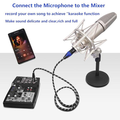 1/4" to XLR Cable,Heavy Duty Nylon Braided,Gold Plated Plug,Balanced 1/4" TRS to XLR Female Patch Cable, Quarter Inch 6.35mm to 3pin XLR Female Microphone Cable, for Speaker,Mixer-6.6ft/2Pack