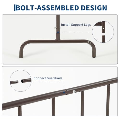 Garvee Interlocking Steel Barricade, 8.5 Ft. Heavy Duty Galvanized Metal Barricade, Interlocking Steel Road Barriers with with Bridge Feet Base, for Crowd Control Event Fencing Indoor/Outdoor, Yellow | Heavy Duty Galvanized Metal Barricade, with with Brid