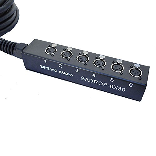 Seismic Audio SADROP-6x30 6 Channel Drop Snake Cable, 30-Feet Pro Audio Sub Snake - size: 30 Foot - 6 Channel