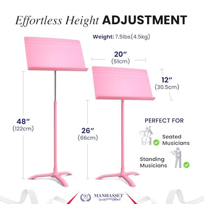 Manhasset 48 Symphony Music Stand for Sheet Music - Matte Pink - color: Pink, Matte, size: Pack of 1