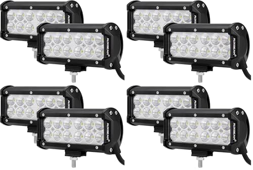 Auxbeam LED Light Bar 7Inch 36W Flood Led Off Road Driving Lights LED Work Lights Waterproof for Jeep Off-Road SUV Truck Car ATVs Boats (2 PCS) (Pack of 4) - size: 2Pcs 7" Flood (Pack of 4)