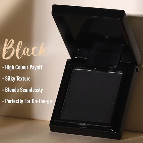 UCANBE Black Single Eyeshadow Palette, Highly Pigmented Matte Eye Shadow Powder, Professional Long-Lasting Waterproof Makeup Palette - color: 13 Black