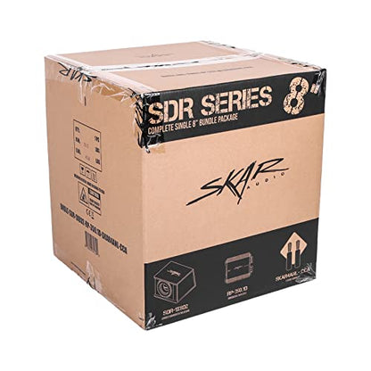Skar Audio Single 8" Complete 700 Watt SDR Series Subwoofer Bass Package - Includes Loaded Enclosure with Amplifier - size: Single 8" D2 Loaded Enclosure with Amplifier