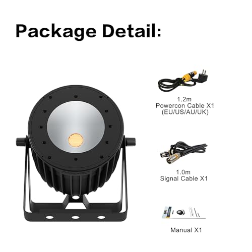SHEHDS LED COB 200W Par Lights, Cool White and Warm White Stage Wash Lights | 69° Beam Angle, DMX&Sound Actived Control, Aluminum Alloy Shell, Uplights for Disco DJ Church Wedding Concert Show